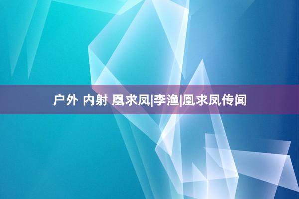 户外 内射 凰求凤|李渔|凰求凤传闻