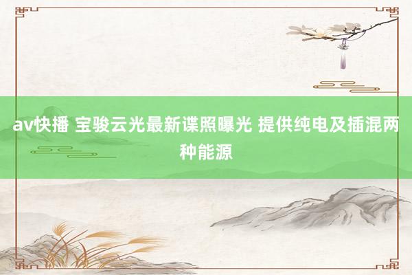 av快播 宝骏云光最新谍照曝光 提供纯电及插混两种能源