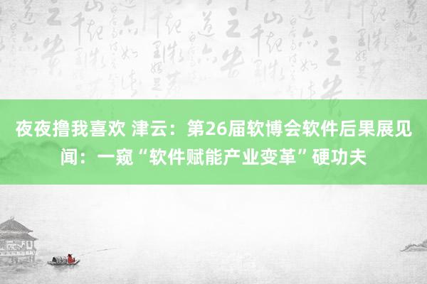 夜夜撸我喜欢 津云：第26届软博会软件后果展见闻：一窥“软件赋能产业变革”硬功夫