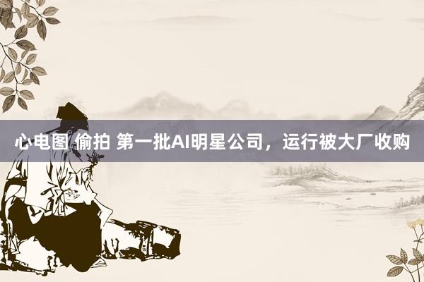 心电图 偷拍 第一批AI明星公司，运行被大厂收购