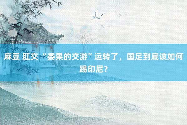 麻豆 肛交 “委果的交游”运转了，国足到底该如何踢印尼？